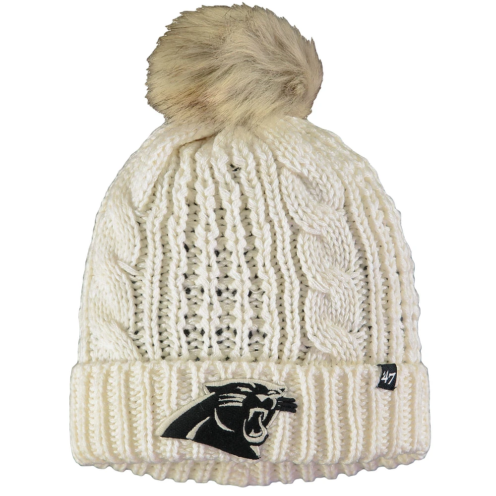 Bonnet en tricot à revers Meeko des Panthers de la Caroline crème '47 pour femme avec pompon