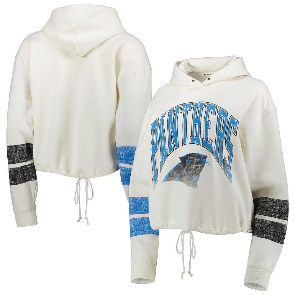 Women's '47 Oatmeal Carolina Panthers Harper Pullover Hoodie