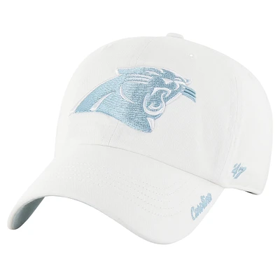 Women's '47 White Carolina Panthers Ballpark Cheer Clean Up Adjustable Hat