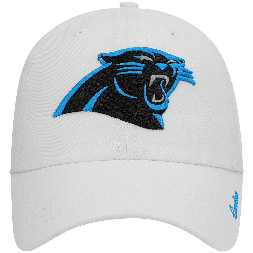 Casquette ajustable Miata Clean Up Logo '47 pour femme des Panthers de la Caroline, blanc