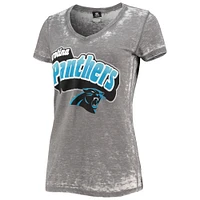 Women's 5th & Ocean by New Era Gray Carolina Panthers Burnout T-Shirt