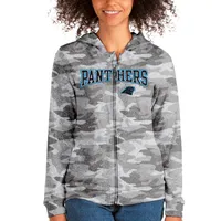 Women's Antigua Black Carolina Panthers Victory Logo Pullover