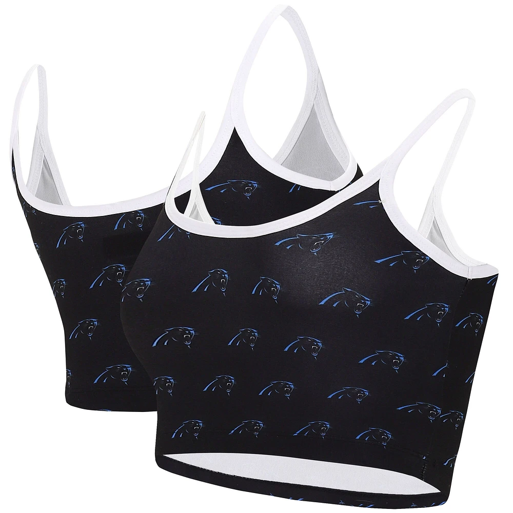 Concepts Sport Black Carolina Panthers Gauge Lounge Brassière pour femme