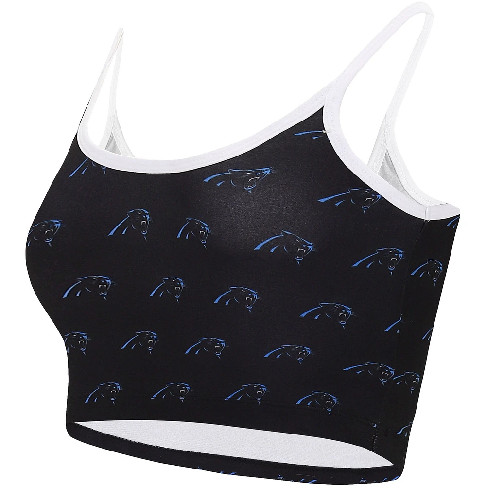 Concepts Sport Black Carolina Panthers Gauge Lounge Brassière pour femme