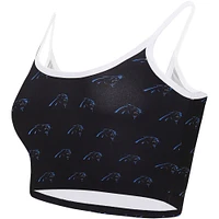 Concepts Sport Black Carolina Panthers Gauge Lounge Brassière pour femme