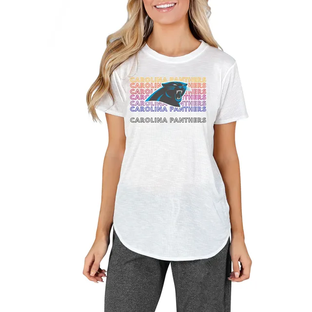 Lids Carolina Panthers Concepts Sport Women's Gable Knit T-Shirt - White