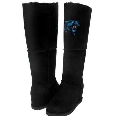 Carolina Panthers Cuce Women's Suede Knee-High Boots - Black