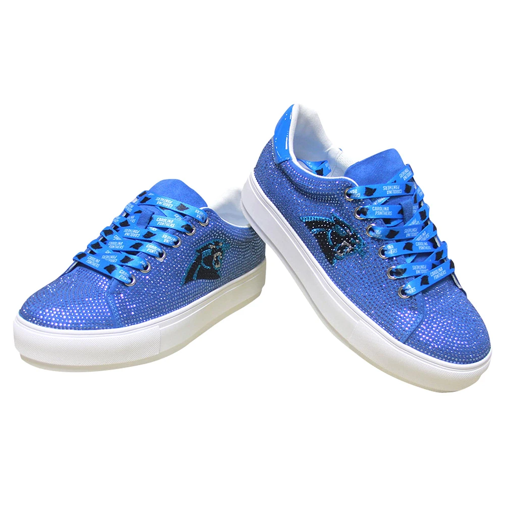 Women's Cuce Blue Carolina Panthers Team Color Crystal Sneakers