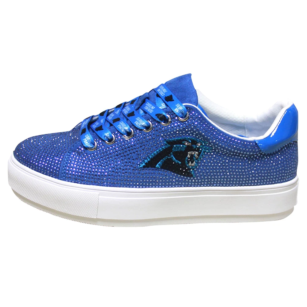 Women's Cuce Blue Carolina Panthers Team Color Crystal Sneakers