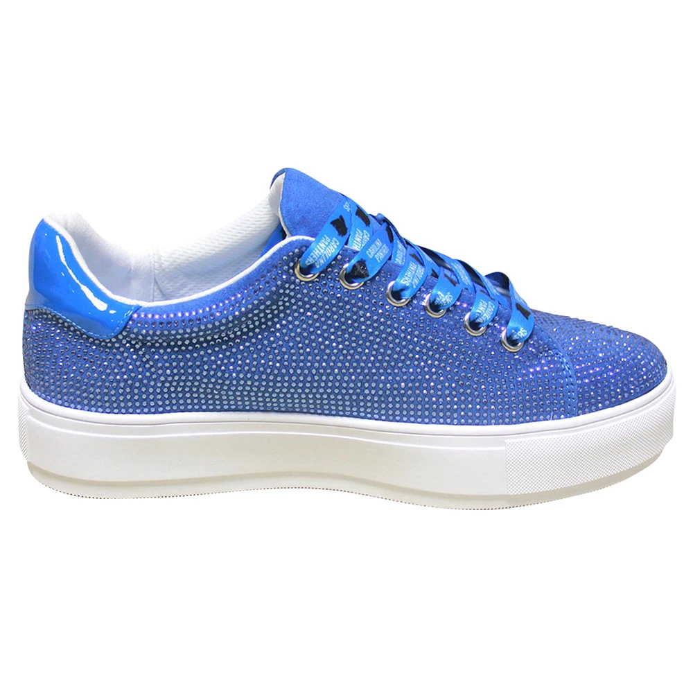 Women's Cuce Blue Carolina Panthers Team Color Crystal Sneakers