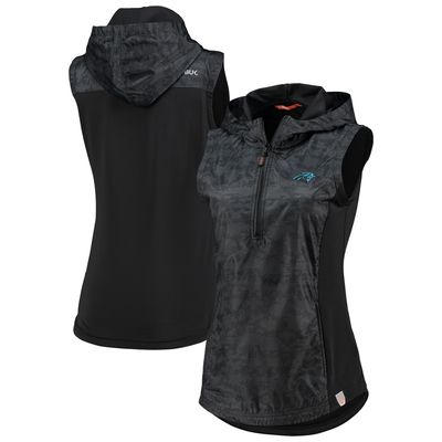 Women's Cutter & Buck Black Carolina Panthers Swish 1/2-Zip Vest