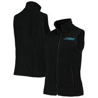 Women's Dunbrooke Black Carolina Panthers Houston Fleece Full-Zip Vest