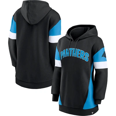 Women's Fanatics Black/Blue Carolina Panthers Lock It Down Pullover Hoodie