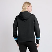 Women's Fanatics  Black Carolina Panthers Over Under Pullover Hoodie