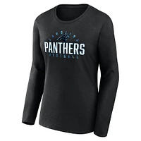 T-shirt à manches longues Fanatics Black Carolina Panthers grande taille pour femmes