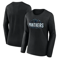 Women's Fanatics Black Carolina Panthers Plus Foiled Play Long Sleeve T-Shirt