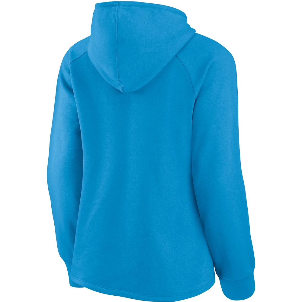 Pull à capuche Fanatics Blue Carolina Panthers First Contact pour femmes - Sweat