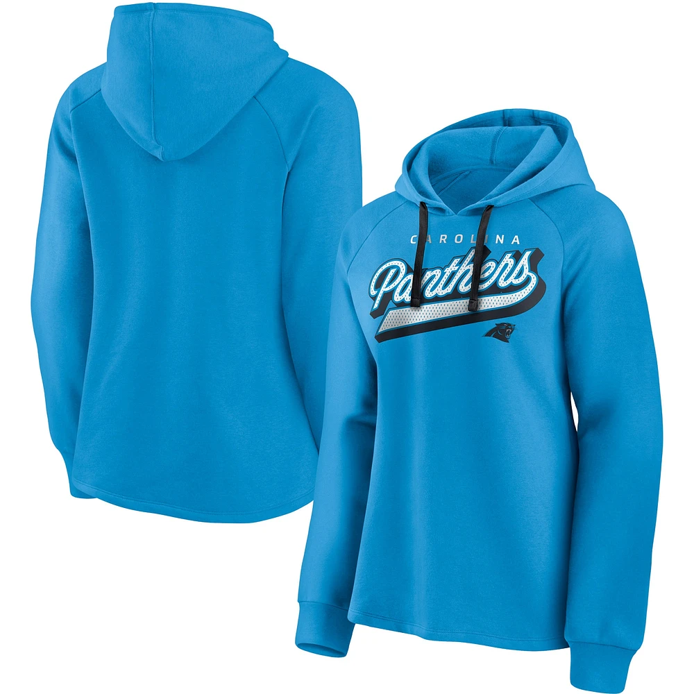 Pull à capuche Fanatics Blue Carolina Panthers First Contact pour femmes - Sweat