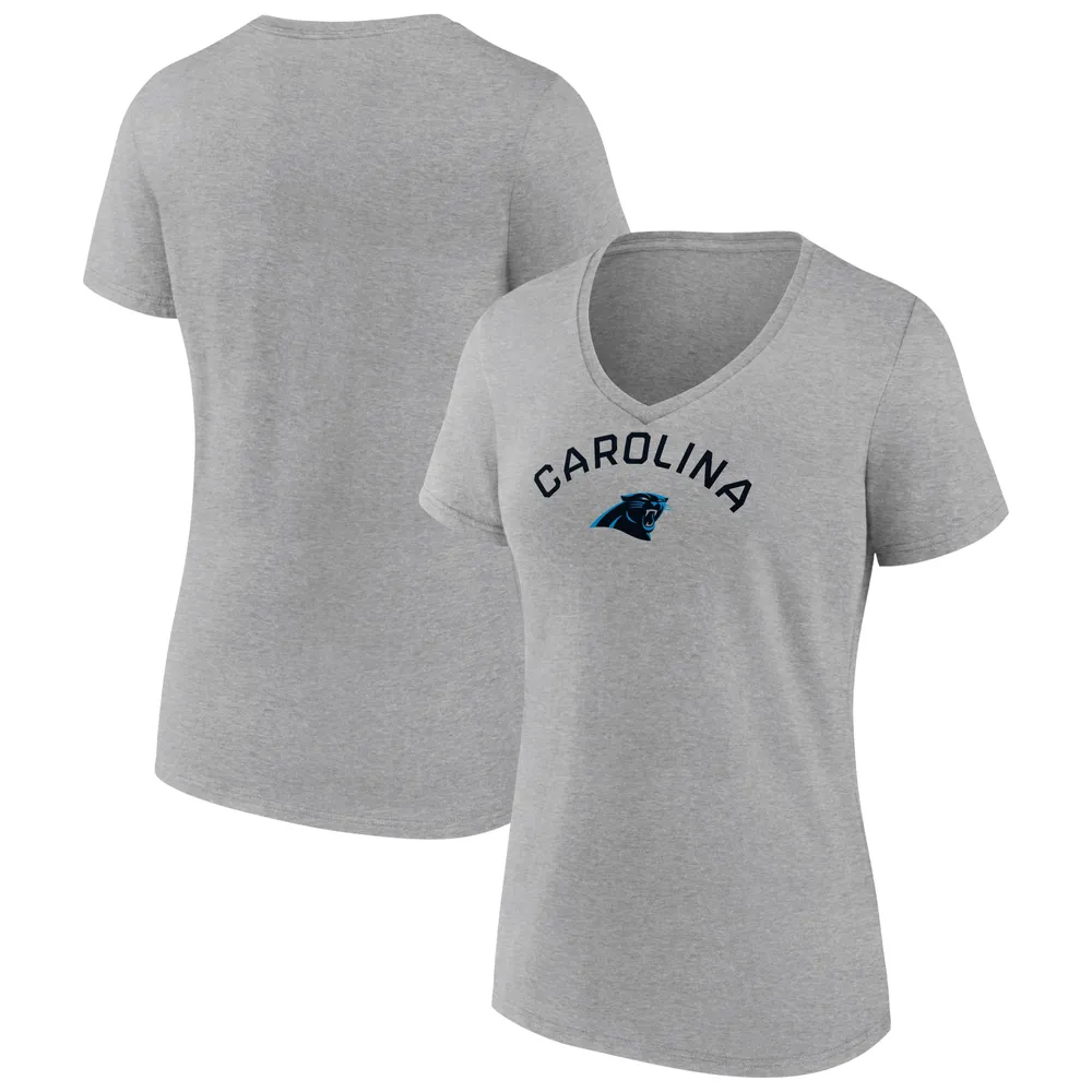 Lids Carolina Panthers Fanatics Branded Women's Team Arc V-Neck T-Shirt -  Heather Gray
