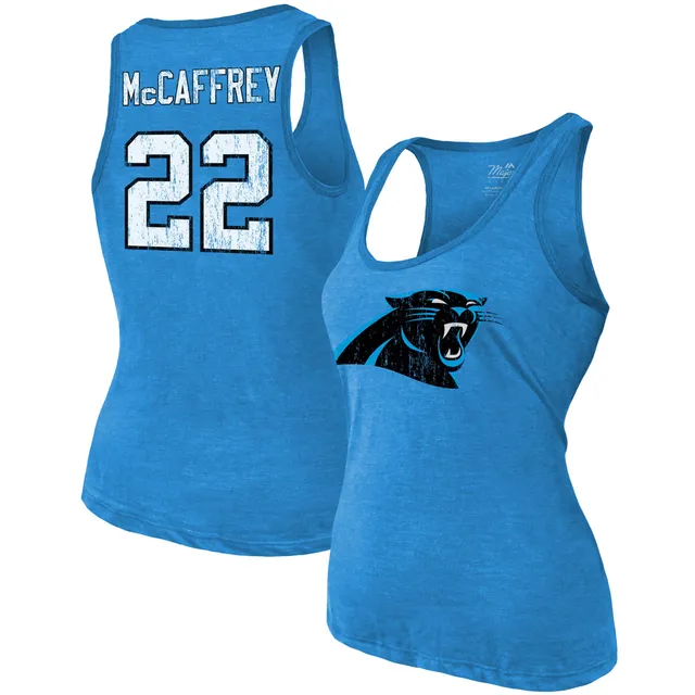 Men's Fanatics Branded Christian McCaffrey Blue Carolina Panthers Player  Icon Name & Number T-Shirt