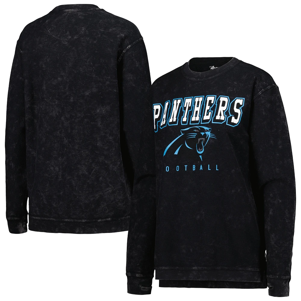 Women's G-III 4Her by Carl Banks Black Carolina Panthers Comfy Cord Pullover Sweatshirt