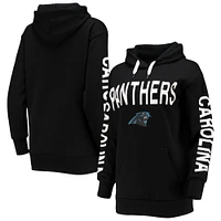 Women's G-III 4Her by Carl Banks Black Carolina Panthers Extra Point Pullover Hoodie