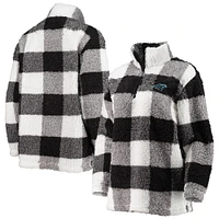 Veste G-III 4Her by Carl Banks Black Carolina Panthers Sherpa à carreaux pour femme