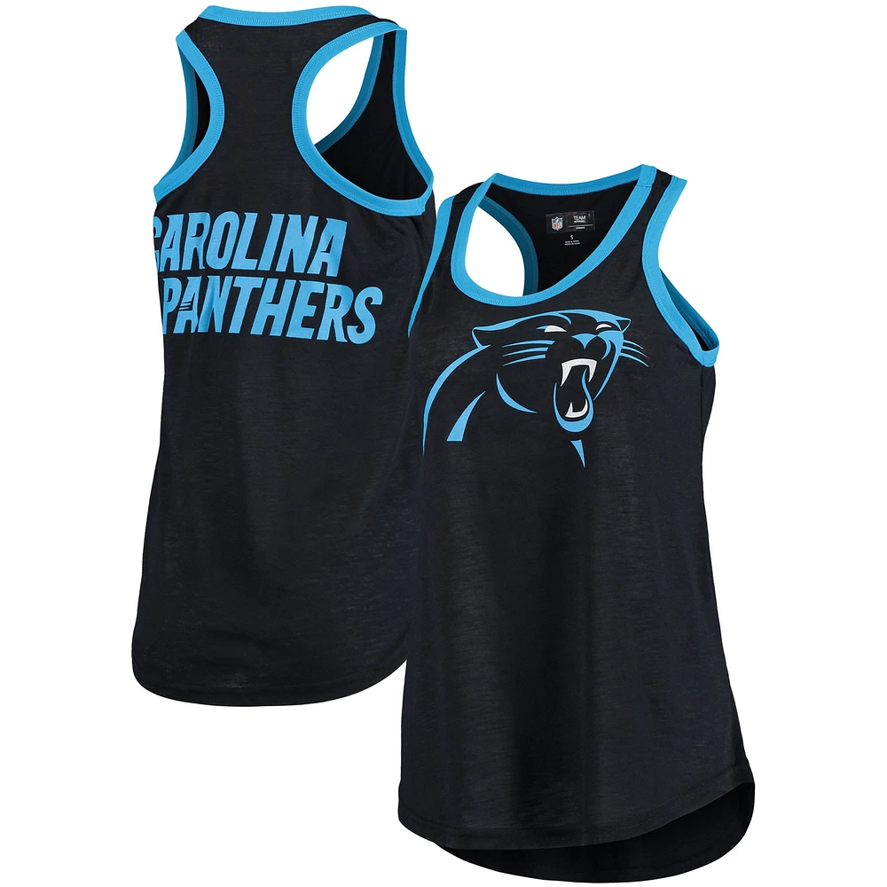 Women's G-III 4Her by Carl Banks Black Carolina Panthers Tater Tank Top