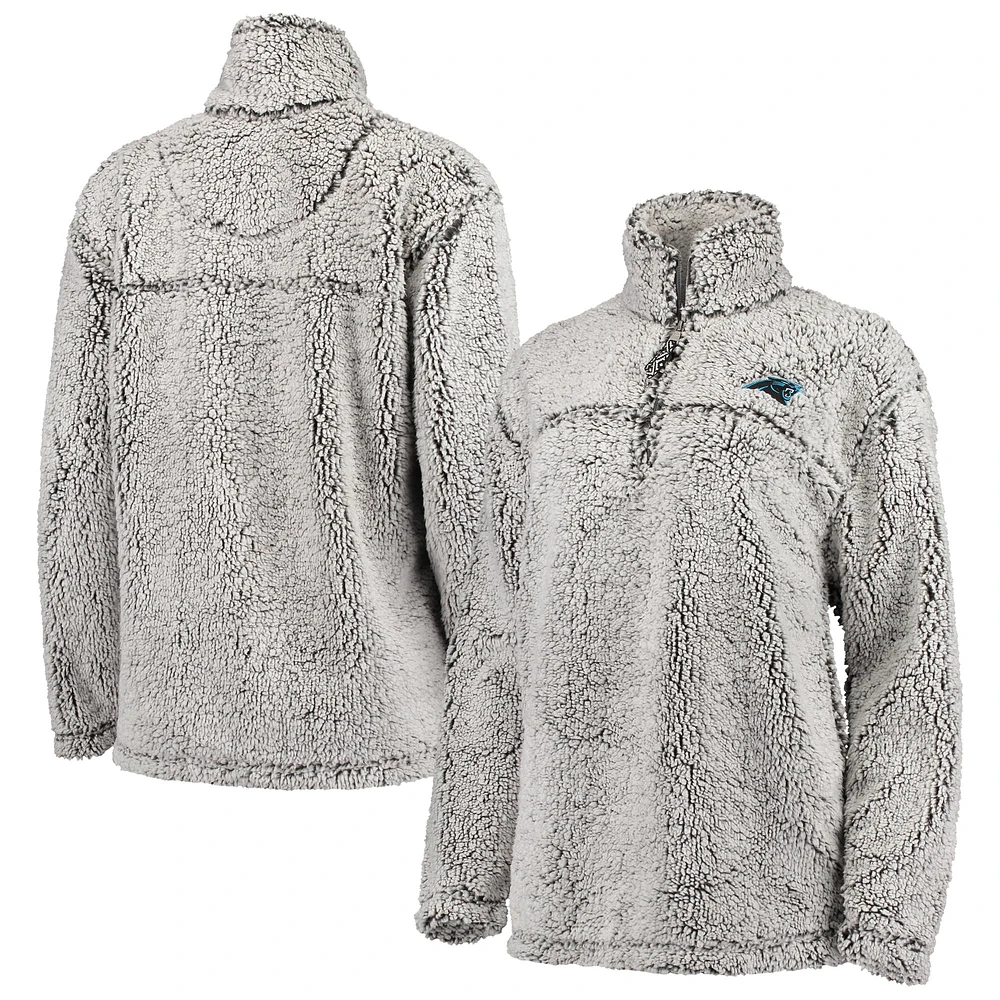 Veste G-III 4Her by Carl Banks grise pour femme des Panthers de la Caroline en sherpa à quart zip