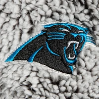 Women's G-III 4Her by Carl Banks Gray Carolina Panthers Sherpa Quarter-Zip Pullover Jacket