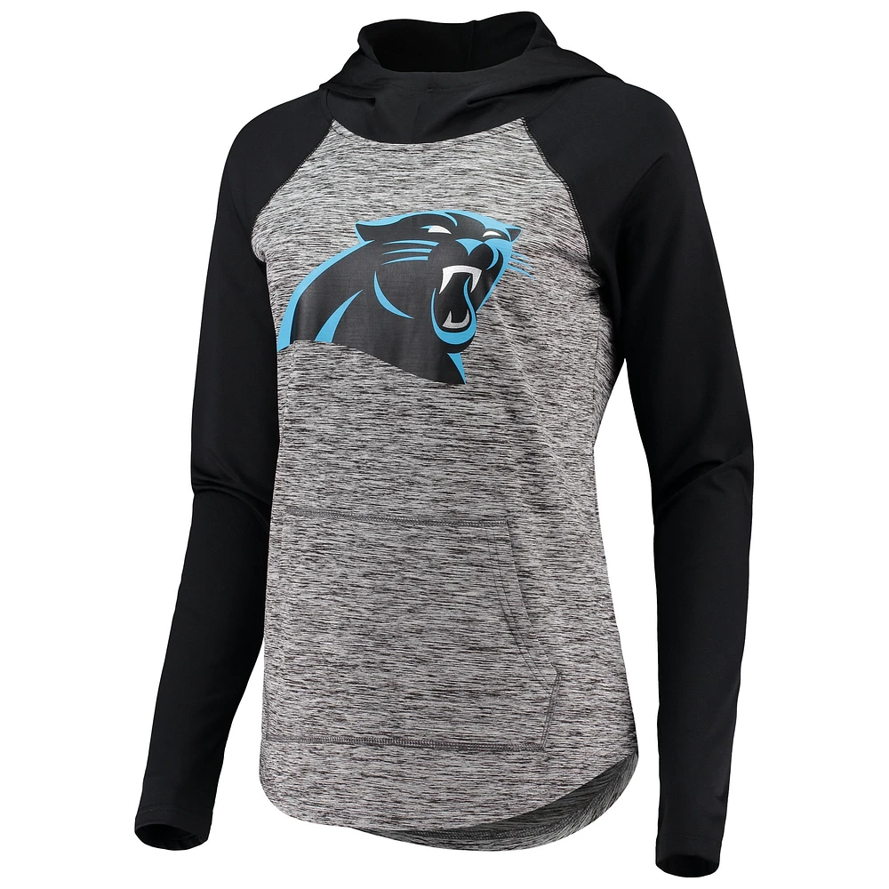 Sweat à capuche pour femme G-III 4Her by Carl Banks Heathered Grey/Black Carolina Panthers Championship Ring