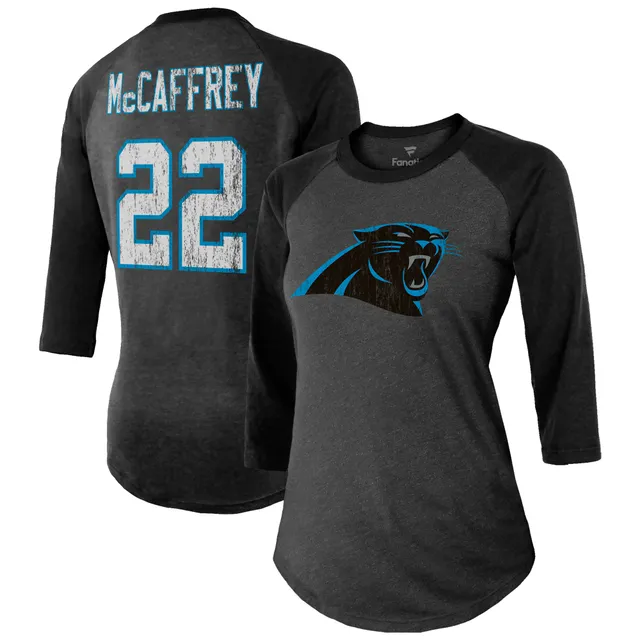 Men's Fanatics Branded Christian McCaffrey Blue Carolina Panthers Player Icon Name & Number T-Shirt