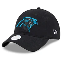 Women's New Era  Black Carolina Panthers  Main Core Classic 2.0 9TWENTY Adjustable Hat