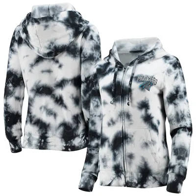 Women's New Era Black Philadelphia Eagles Tie Dye Fleece Full-Zip