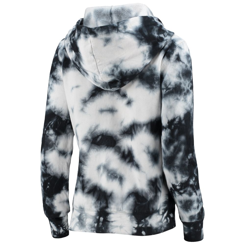 Women's New Era Black Carolina Panthers Tie-Dye Fleece Full-Zip Hoodie