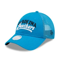 Casquette Snapback 9FORTY Team Trucker des Panthers de la Caroline bleue New Era pour femme