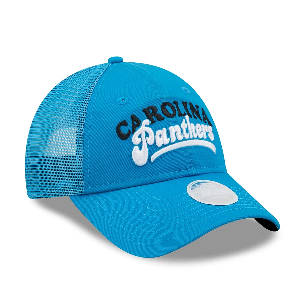 Casquette Snapback 9FORTY Team Trucker des Panthers de la Caroline bleue New Era pour femme