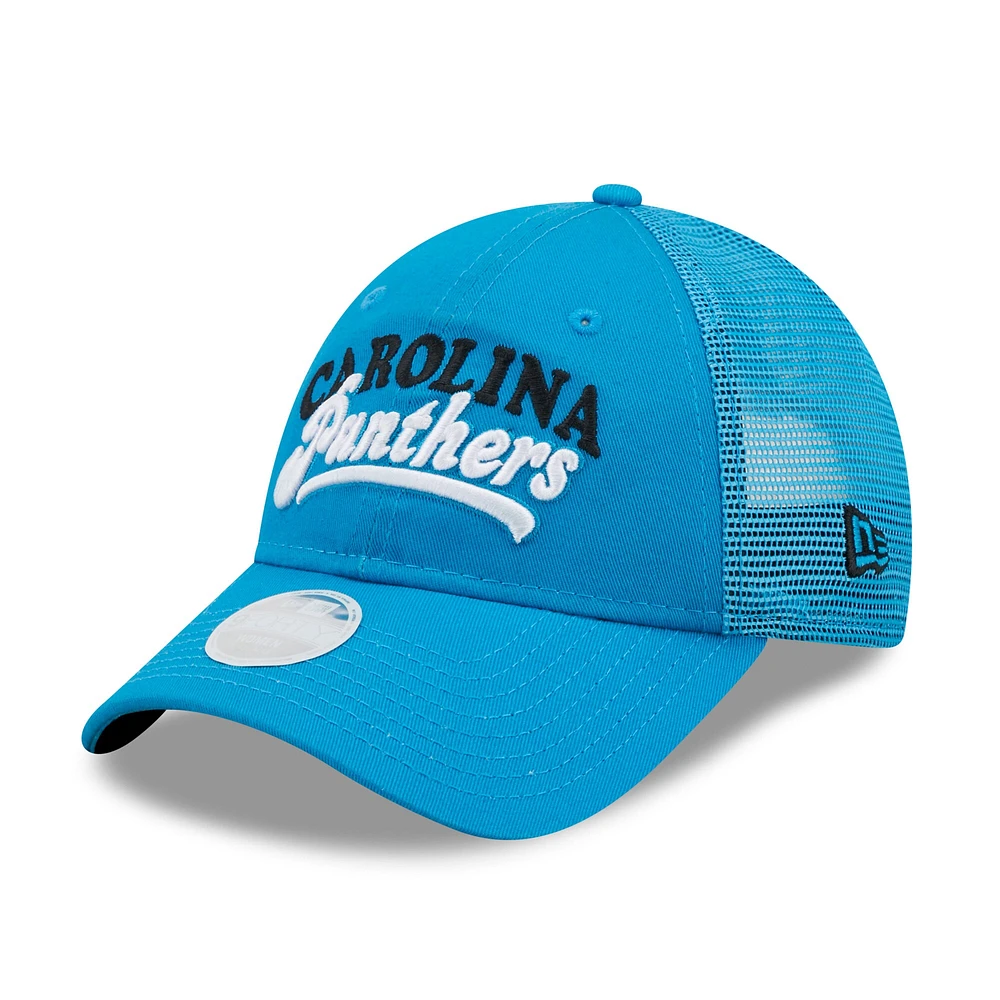 Casquette Snapback 9FORTY Team Trucker des Panthers de la Caroline bleue New Era pour femme