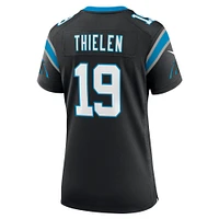 Maillot de joueur match Nike Adam Thielen des Panthers la Caroline noir pour femme