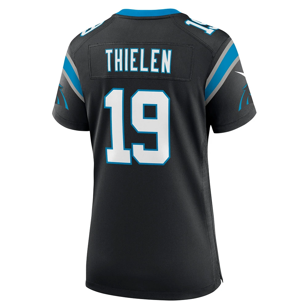 Maillot de match d'équipe des Panthers la Caroline noirs pour femme Nike Adam Thielen