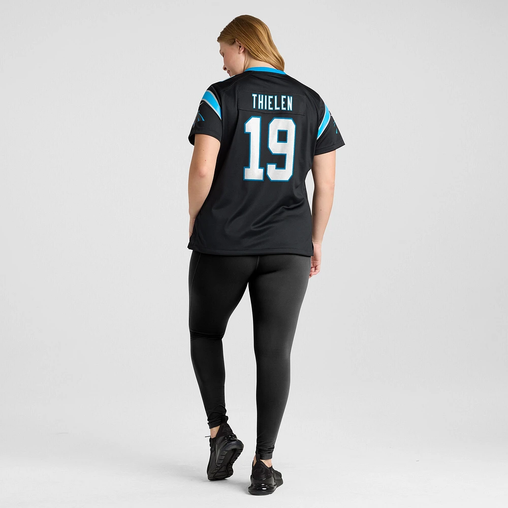 Maillot de match d'équipe des Panthers la Caroline noirs pour femme Nike Adam Thielen