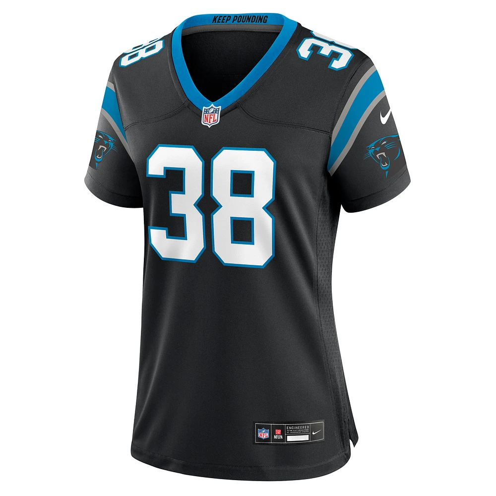 Maillot de match Nike Amaré Barno noir pour femme des Carolina Panthers