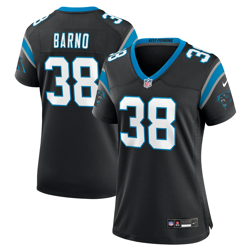 Maillot de match Nike Amaré Barno noir pour femme des Carolina Panthers