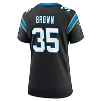 Maillot de match Nike Anthony Brown noir Carolina Panthers pour femme