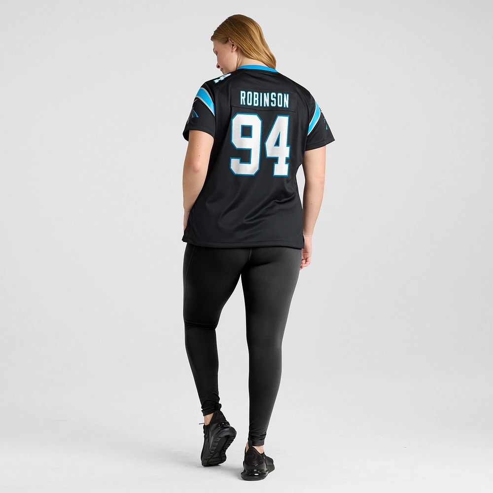 Maillot de match Nike A'Shawn Robinson pour femme, noir, Carolina Panthers