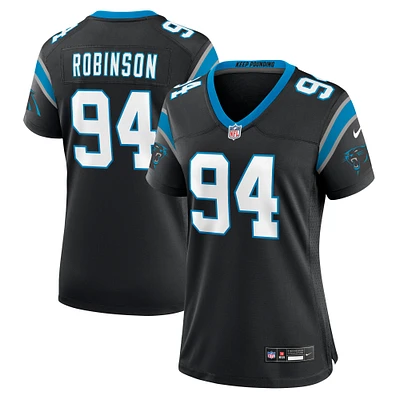 Maillot de match Nike A'Shawn Robinson pour femme, noir, Carolina Panthers