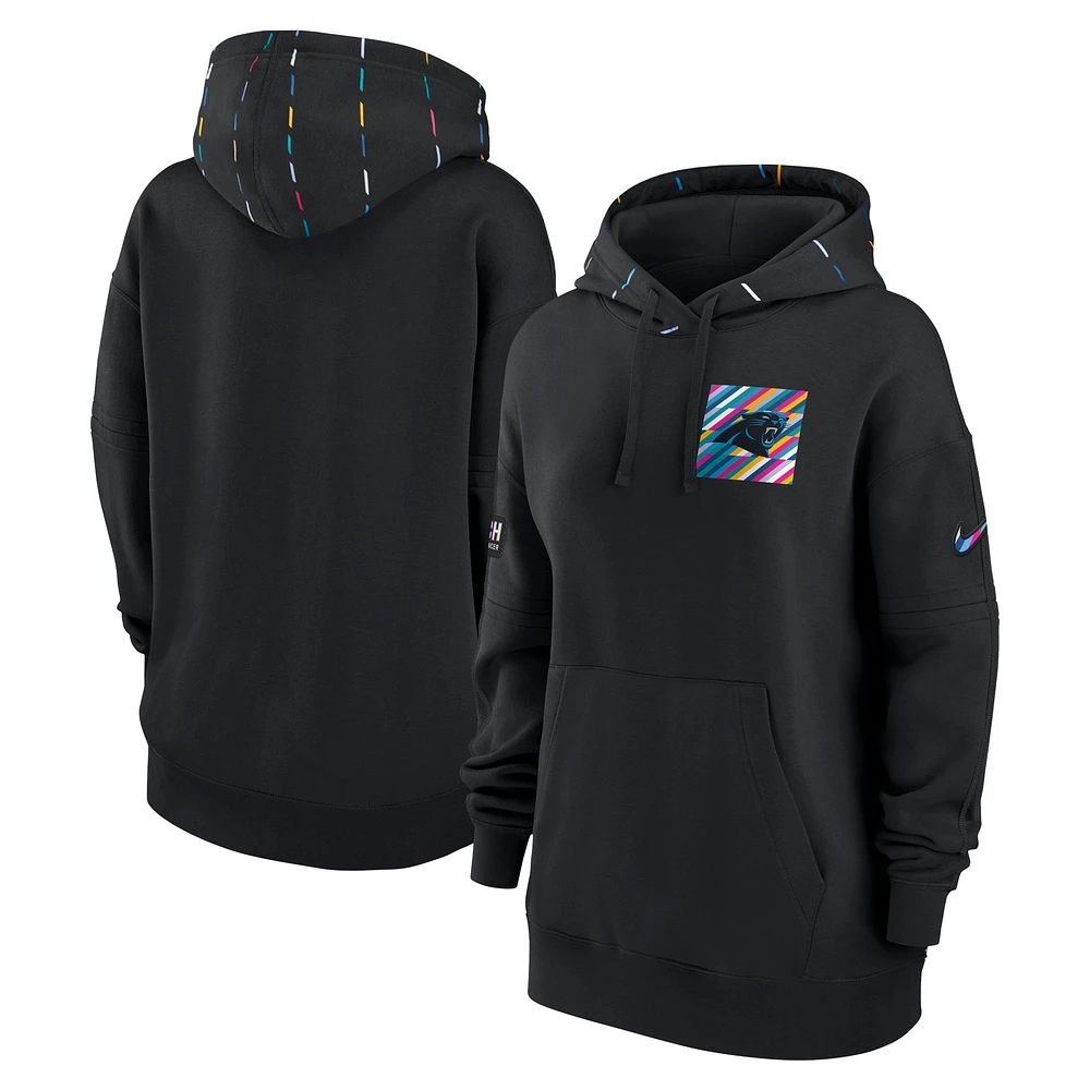 Women's Nike Black Carolina Panthers 2023 NFL Crucial Catch Club Pullover Hoodie