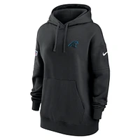 Women's Nike Black Carolina Panthers 2023 Sideline Club Fleece Pullover Hoodie