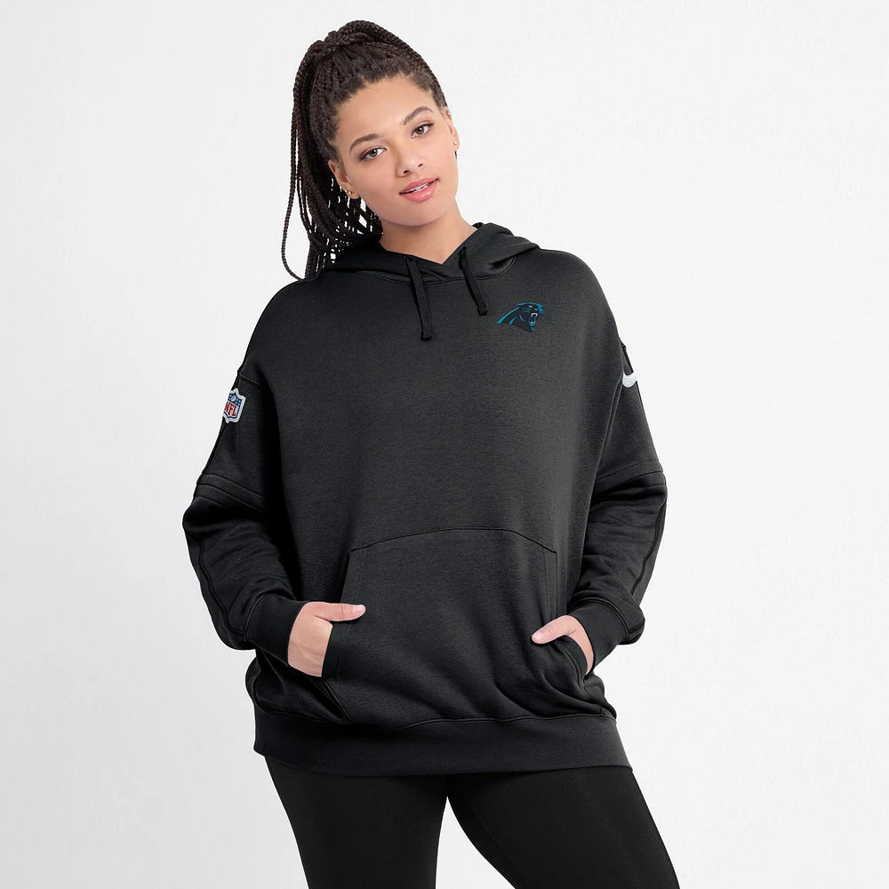 Sweat à capuche en molleton Sideline Club Nike Black Carolina Panthers 2023 pour femme