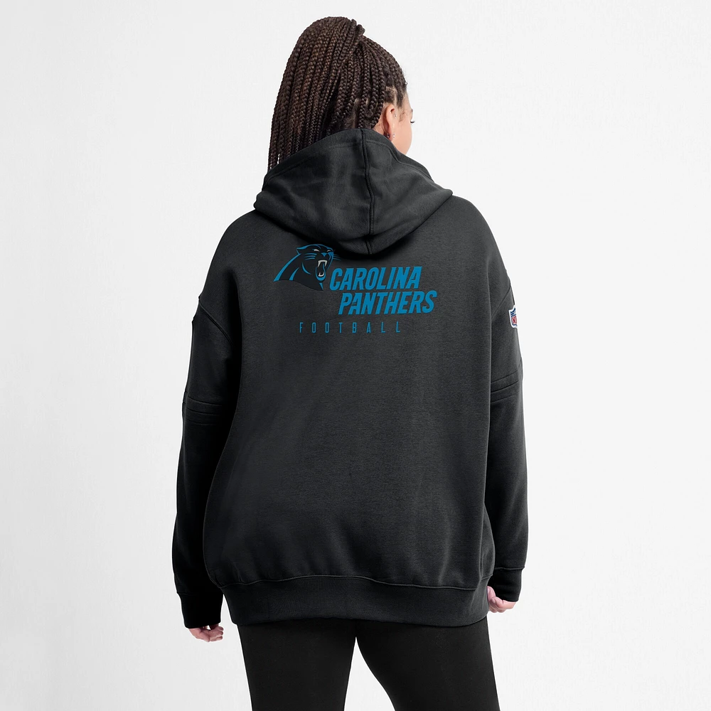 Sweat à capuche en molleton Sideline Club Nike Black Carolina Panthers 2023 pour femme